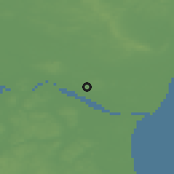 Shaded relief of the 47 km around Vester Hassing, drawn from the GMTED2010 grid
