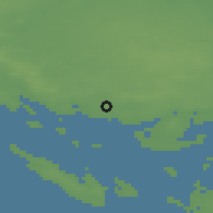 Shaded relief of the 47 km around Vester Skerninge, drawn from the GMTED2010 grid