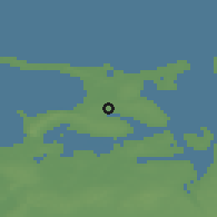 Shaded relief of the 47 km around Vig, drawn from the GMTED2010 grid