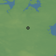 Shaded relief of the 47 km around Borup, drawn from the GMTED2010 grid