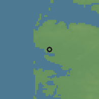 Shaded relief of the 47 km around Bøvlingbjerg, drawn from the GMTED2010 grid