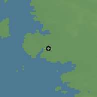 Shaded relief of the 47 km around Visby, drawn from the GMTED2010 grid