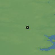 Shaded relief of the 47 km around Vojens, drawn from the GMTED2010 grid
