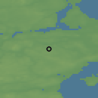 Shaded relief of the 47 km around Voldum, drawn from the GMTED2010 grid