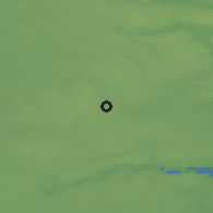 Shaded relief of the 47 km around Vonge, drawn from the GMTED2010 grid