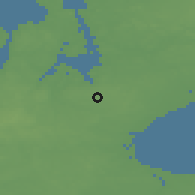 Shaded relief of the 47 km around Vor Frue, drawn from the GMTED2010 grid