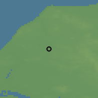Shaded relief of the 46 km around Vrå, drawn from the GMTED2010 grid