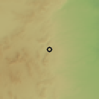 Shaded relief of the 60 km around Ali Adde, drawn from the GMTED2010 grid