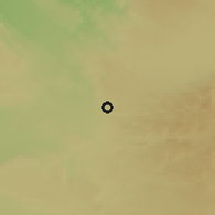 Shaded relief of the 60 km around Dikhil, drawn from the GMTED2010 grid
