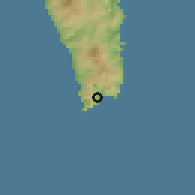 Shaded relief of the 59 km around Berekua, drawn from the GMTED2010 grid