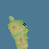 Shaded relief of the 59 km around Marigot, drawn from the GMTED2010 grid