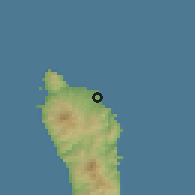 Shaded relief of the 59 km around Wesley, drawn from the GMTED2010 grid