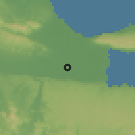 Shaded relief of the 59 km around Agua Santa del Yuna, drawn from the GMTED2010 grid