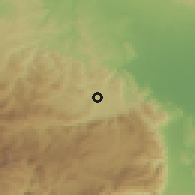Shaded relief of the 59 km around La Mata, drawn from the GMTED2010 grid