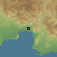 Shaded relief of the 59 km around Las Charcas, drawn from the GMTED2010 grid