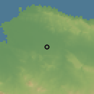 Shaded relief of the 59 km around Las Matas de Santa Cruz, drawn from the GMTED2010 grid
