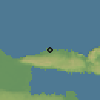 Shaded relief of the 59 km around Las Terrenas, drawn from the GMTED2010 grid