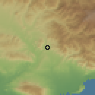 Shaded relief of the 59 km around Las Yayas de Viajama, drawn from the GMTED2010 grid
