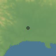 Shaded relief of the 59 km around La Victoria, drawn from the GMTED2010 grid