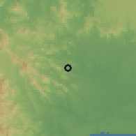 Shaded relief of the 59 km around Los Botados, drawn from the GMTED2010 grid