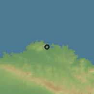 Shaded relief of the 59 km around Luperón, drawn from the GMTED2010 grid