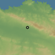 Shaded relief of the 59 km around Maizal, drawn from the GMTED2010 grid