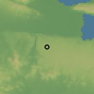 Shaded relief of the 59 km around Majagual, drawn from the GMTED2010 grid