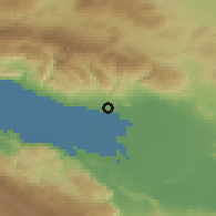Shaded relief of the 59 km around Neyba, drawn from the GMTED2010 grid