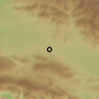 Shaded relief of the 59 km around Pedro Corto, drawn from the GMTED2010 grid