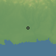 Shaded relief of the 59 km around Quisqueya, drawn from the GMTED2010 grid