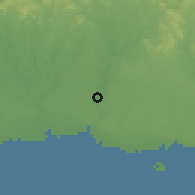 Shaded relief of the 59 km around Ramón Santana, drawn from the GMTED2010 grid