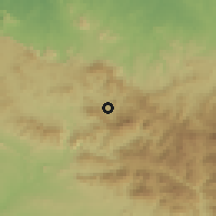 Shaded relief of the 59 km around Río Limpio, drawn from the GMTED2010 grid