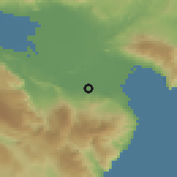 Shaded relief of the 59 km around Cabral, drawn from the GMTED2010 grid