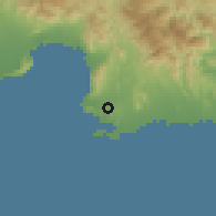 Shaded relief of the 59 km around Sabana Buey, drawn from the GMTED2010 grid