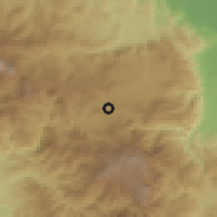 Shaded relief of the 59 km around Tireo, drawn from the GMTED2010 grid