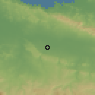 Shaded relief of the 59 km around Cana Chapetón, drawn from the GMTED2010 grid