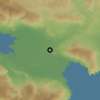 Shaded relief of the 59 km around Vicente Noble, drawn from the GMTED2010 grid