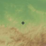 Shaded relief of the 59 km around Villa Los Almacigos, drawn from the GMTED2010 grid