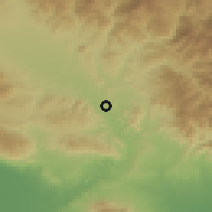 Shaded relief of the 59 km around Villarpando, drawn from the GMTED2010 grid