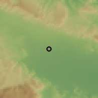 Shaded relief of the 59 km around Villa Tapia, drawn from the GMTED2010 grid