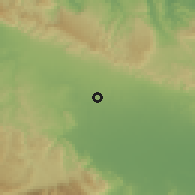 Shaded relief of the 59 km around Cayetano Germosén, drawn from the GMTED2010 grid