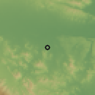 Shaded relief of the 59 km around Cotuí, drawn from the GMTED2010 grid