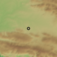Shaded relief of the 59 km around El Llano, drawn from the GMTED2010 grid