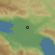 Shaded relief of the 59 km around El Palmar, drawn from the GMTED2010 grid