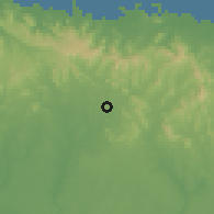 Shaded relief of the 59 km around El Seibo, drawn from the GMTED2010 grid