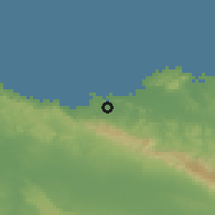 Shaded relief of the 59 km around Estero Hondo, drawn from the GMTED2010 grid