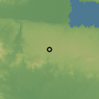 Shaded relief of the 59 km around Gonzalo, drawn from the GMTED2010 grid