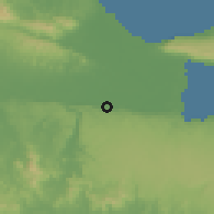 Shaded relief of the 59 km around Guaraguao, drawn from the GMTED2010 grid
