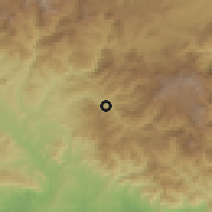 Shaded relief of the 59 km around Guayabal, drawn from the GMTED2010 grid