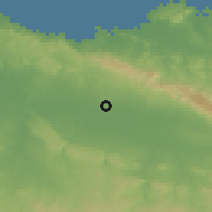 Shaded relief of the 59 km around Hatillo Palma, drawn from the GMTED2010 grid